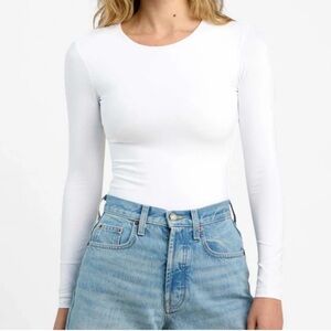nuuds White Long Sleeve Bodysuit